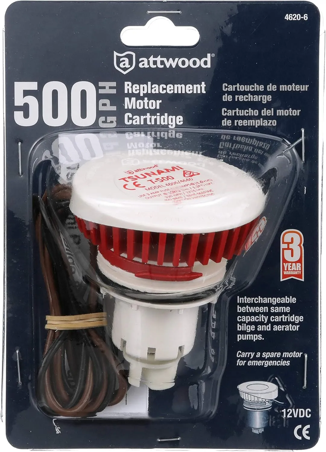 Attwood Tsunami Bilge Pump Replacement Motor Cartridge