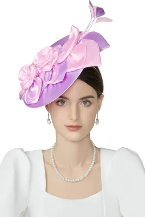 BABEYOND Fascinators Hats for Women - Kentucky Tea Party Derby Hats Flower Church Pillbox Hat for Cocktail Wedding