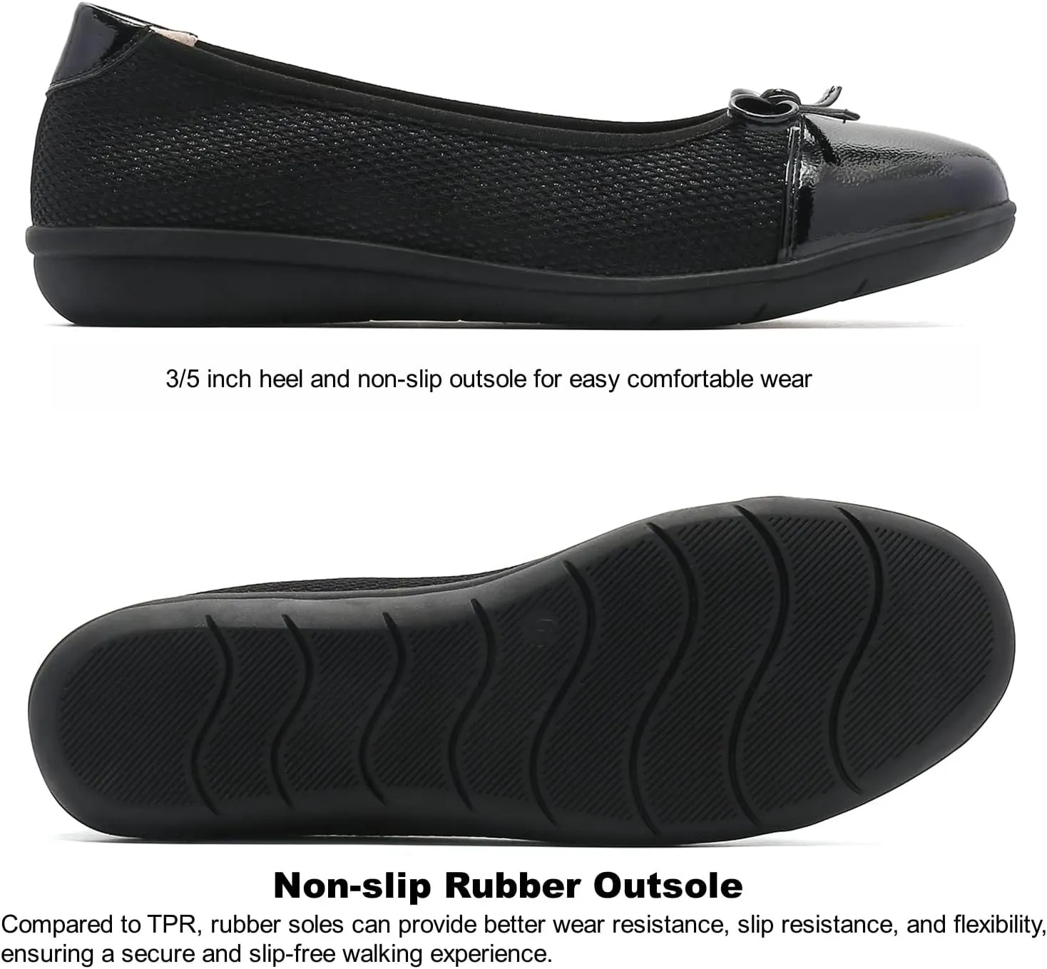 Ballet Flats Shoes for Women Dressy Casual Comfortable Lightweight Dress Shoes for Women Slip On Women's Flats Work Office