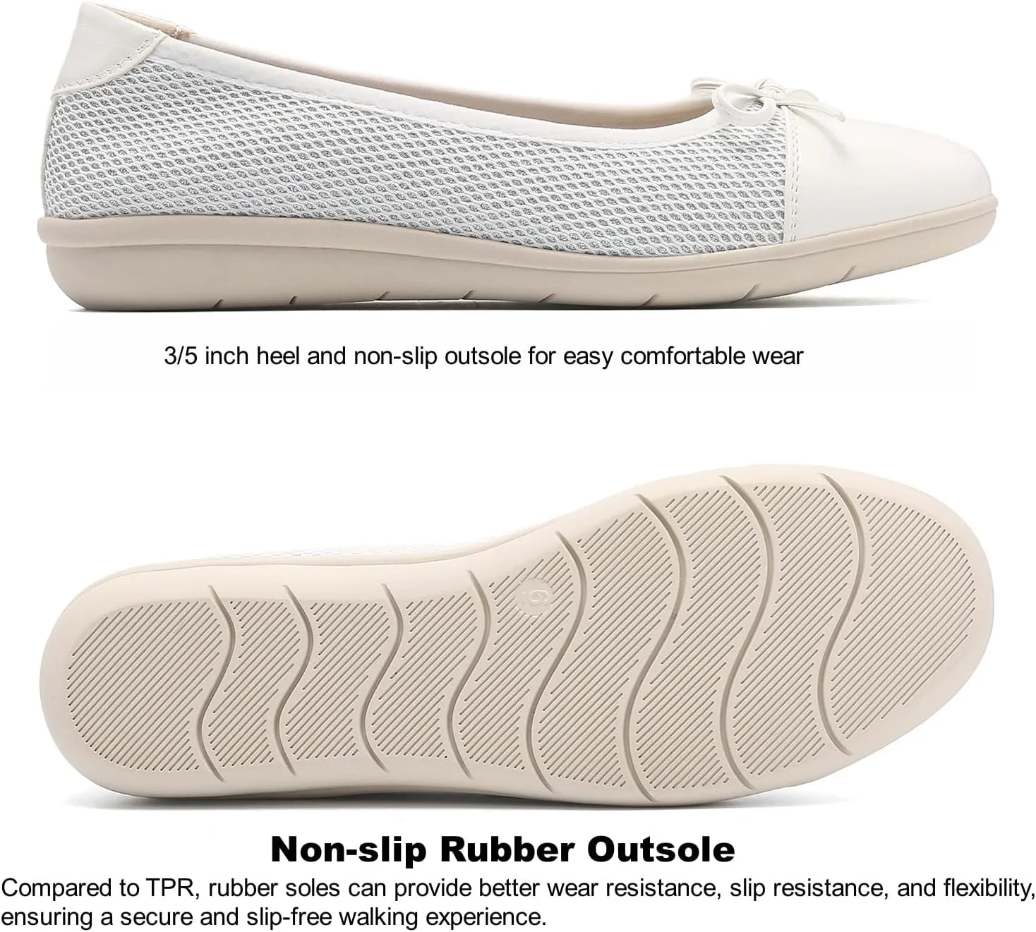 Ballet Flats Shoes for Women Dressy Casual Comfortable Lightweight Dress Shoes for Women Slip On Women's Flats Work Office