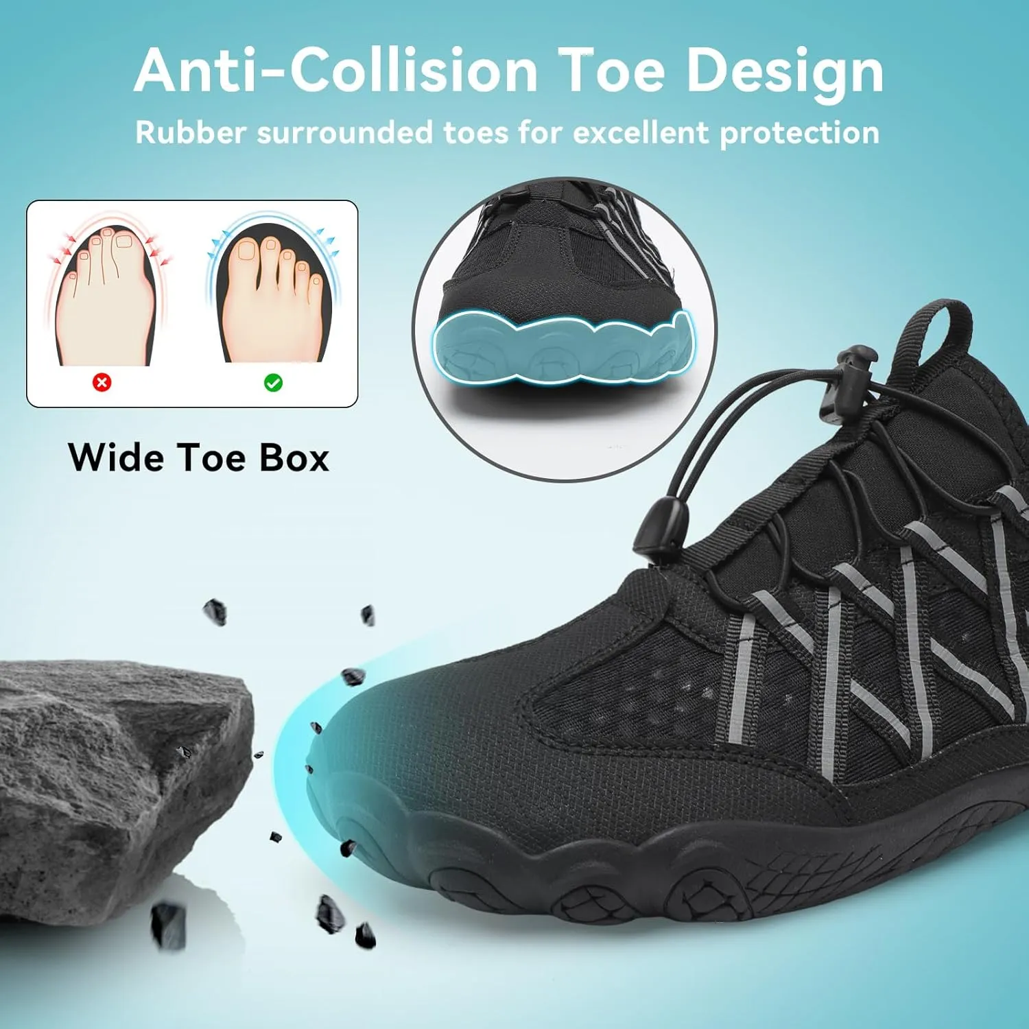 Barefoot Water Shoes for Women Men Wide Toe Box Lightweight Quick Dry Aqua Socks for Swim Beach Surf Boat Hiking Pool Walking Yoga