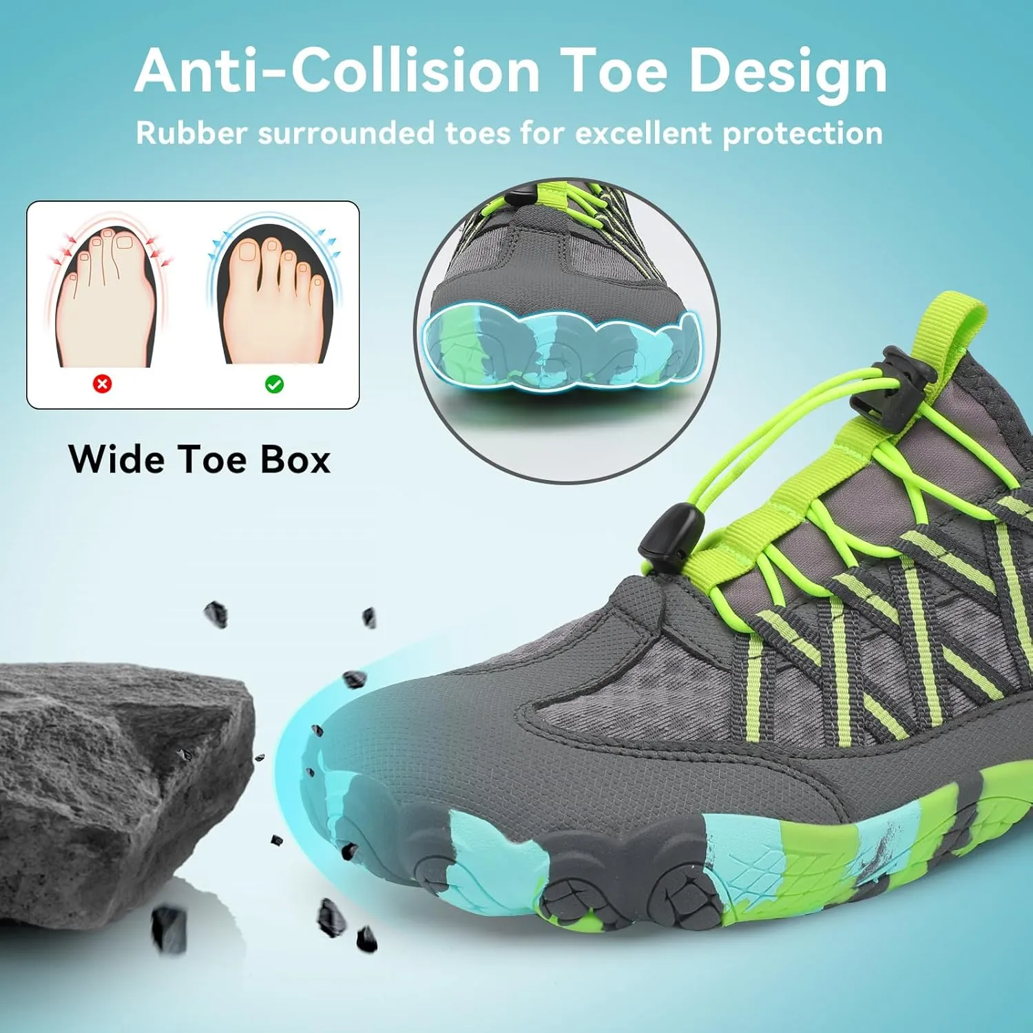 Barefoot Water Shoes for Women Men Wide Toe Box Lightweight Quick Dry Aqua Socks for Swim Beach Surf Boat Hiking Pool Walking Yoga