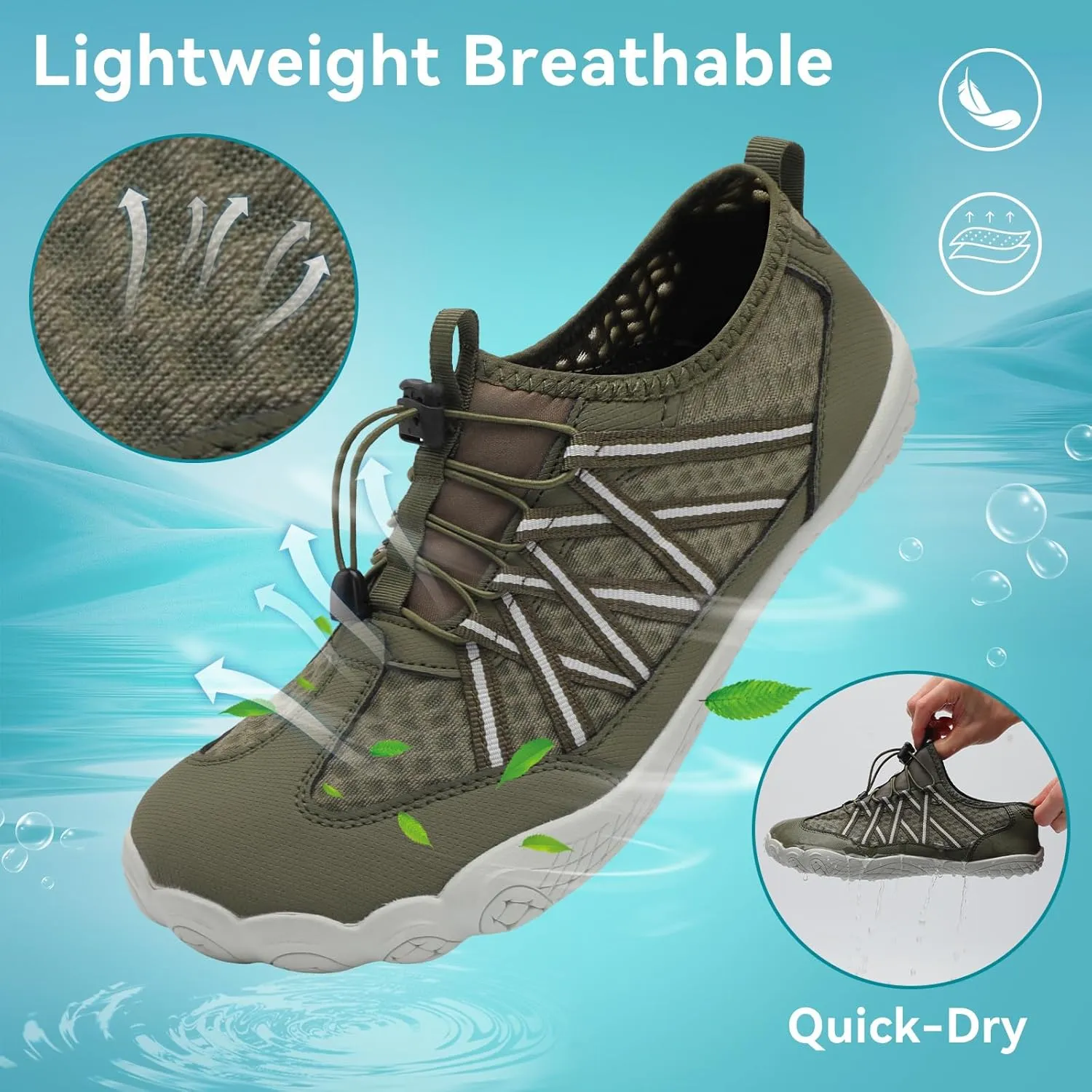 Barefoot Water Shoes for Women Men Wide Toe Box Lightweight Quick Dry Aqua Socks for Swim Beach Surf Boat Hiking Pool Walking Yoga