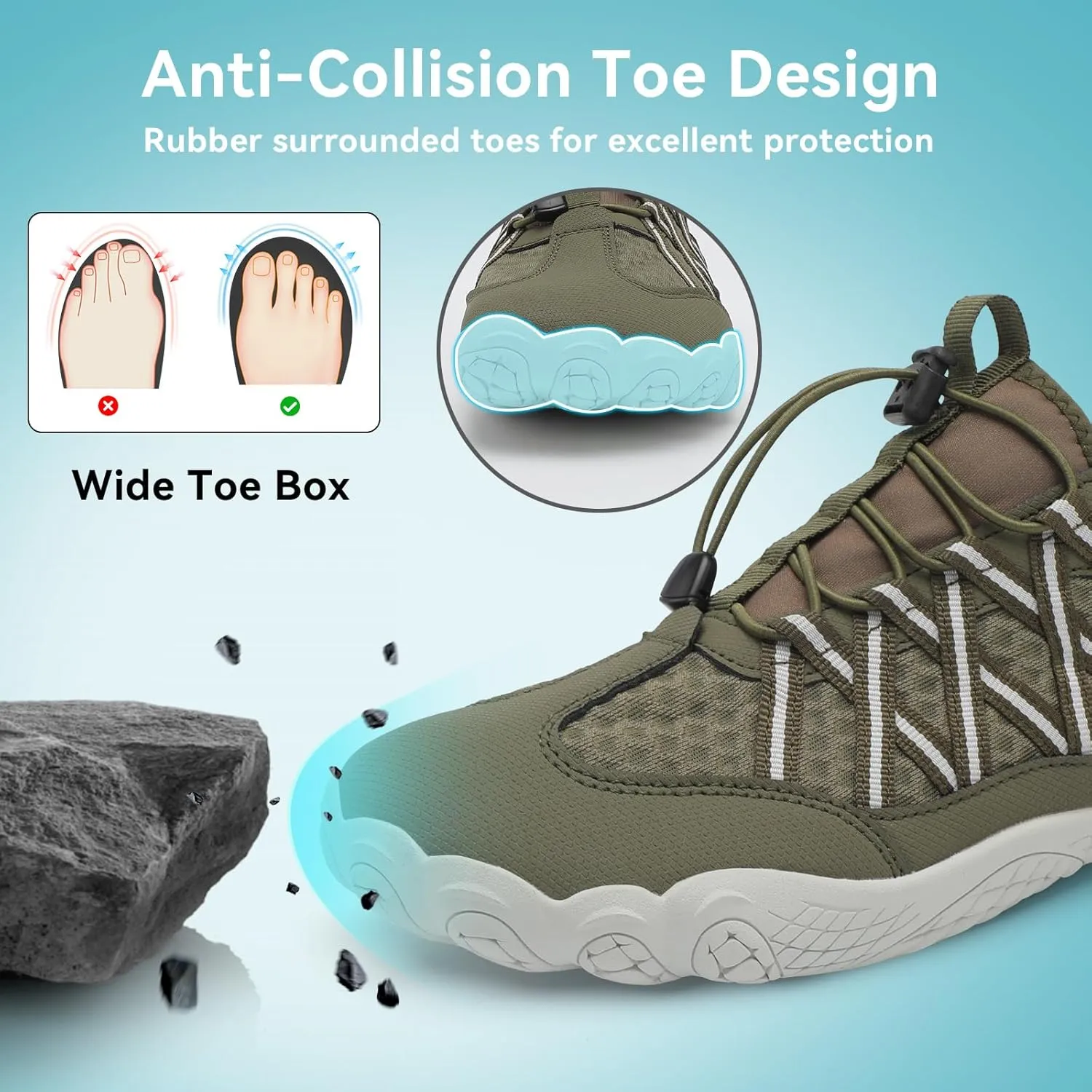 Barefoot Water Shoes for Women Men Wide Toe Box Lightweight Quick Dry Aqua Socks for Swim Beach Surf Boat Hiking Pool Walking Yoga