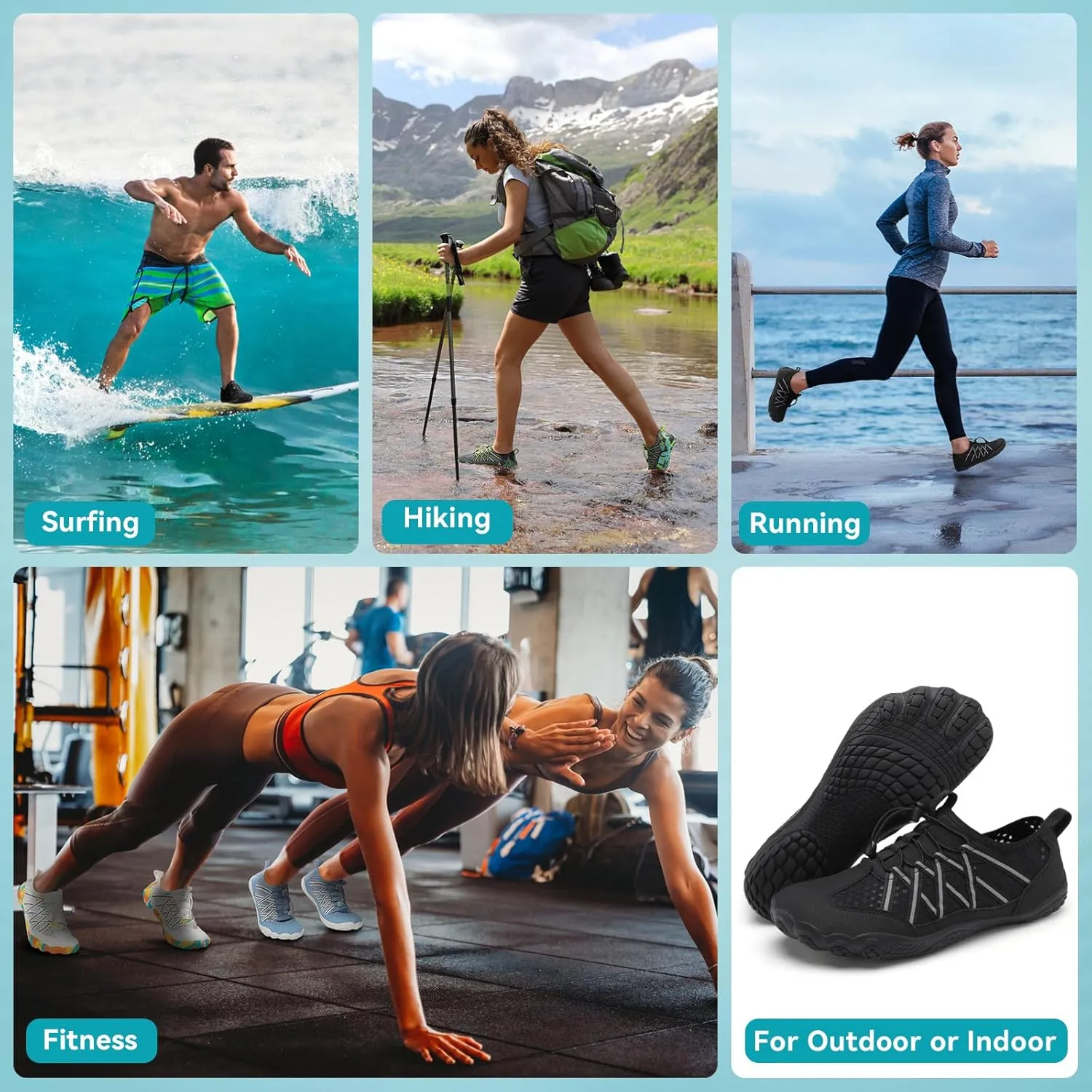 Barefoot Water Shoes for Women Men Wide Toe Box Lightweight Quick Dry Aqua Socks for Swim Beach Surf Boat Hiking Pool Walking Yoga