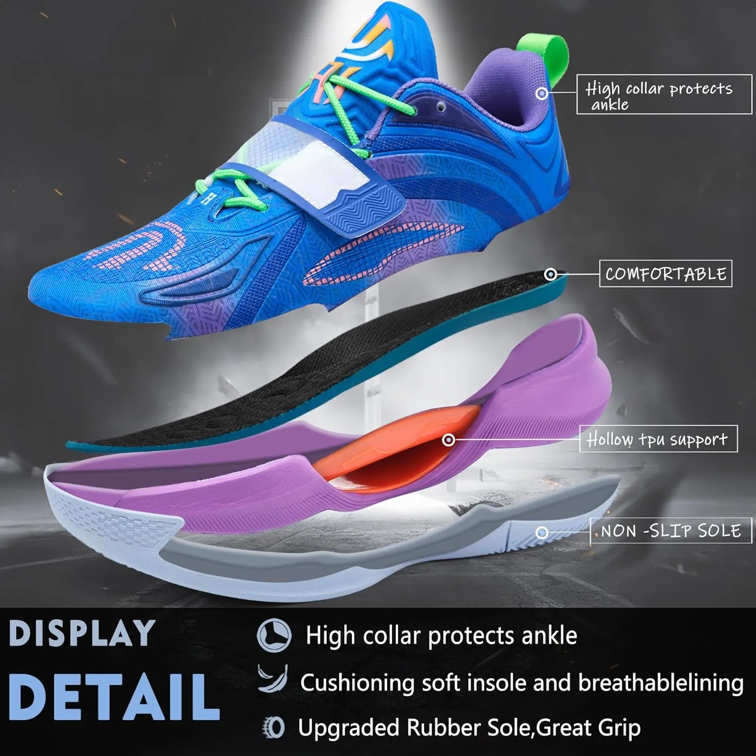 Basketball Shoes for Men Lightweight Durable for Outdoor Sports Training Matches