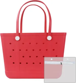 Beach Bag, Waterproof Beach Tote, Rubber XL Tote Bag, Washable and Durable Open Handbag for Boat Pool Sports Gym