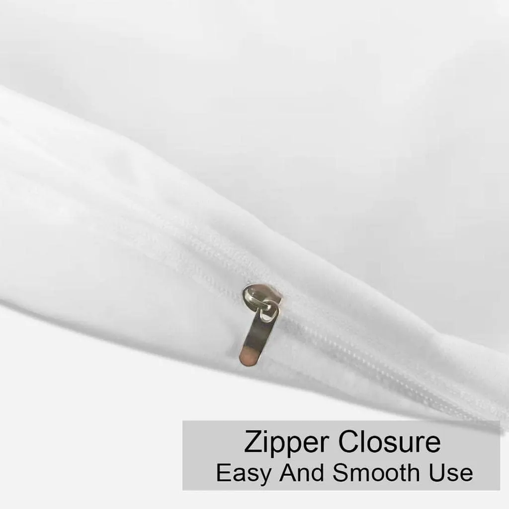 Bed Sheet Set of 5PCs, White Stripe,Full-XL Size, 1 Fitted Sheet (15"-16") Deep Pocket, 1 Flat Sheet, 1 Duvet Cover with Zipper and 2 Pillowcases, Pure Egyptian Cotton, 400 Thread Count.