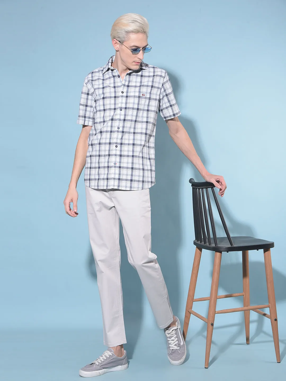 Beige Straight Stretchable Trousers