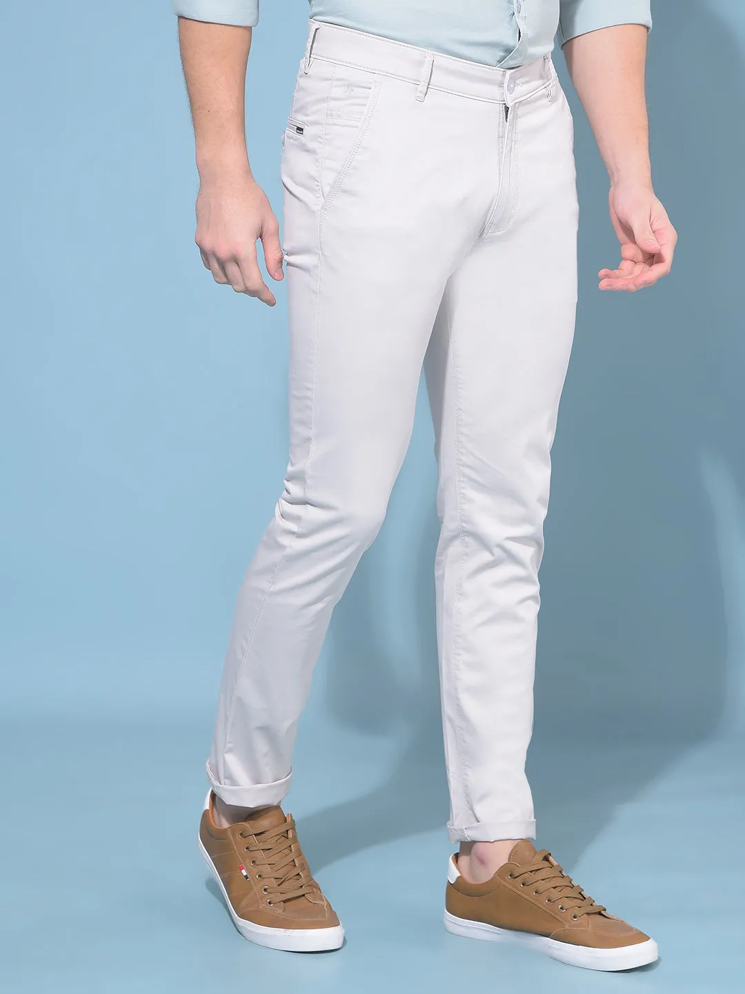 Beige Stretchable Trousers
