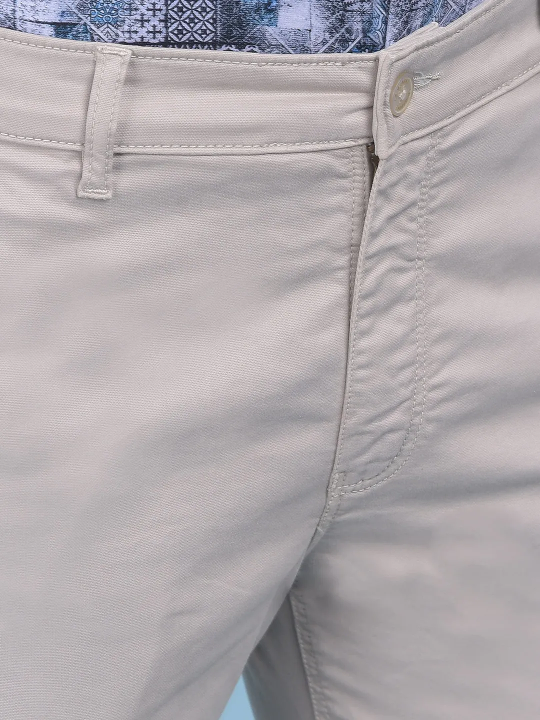 Beige Stretchable Trousers