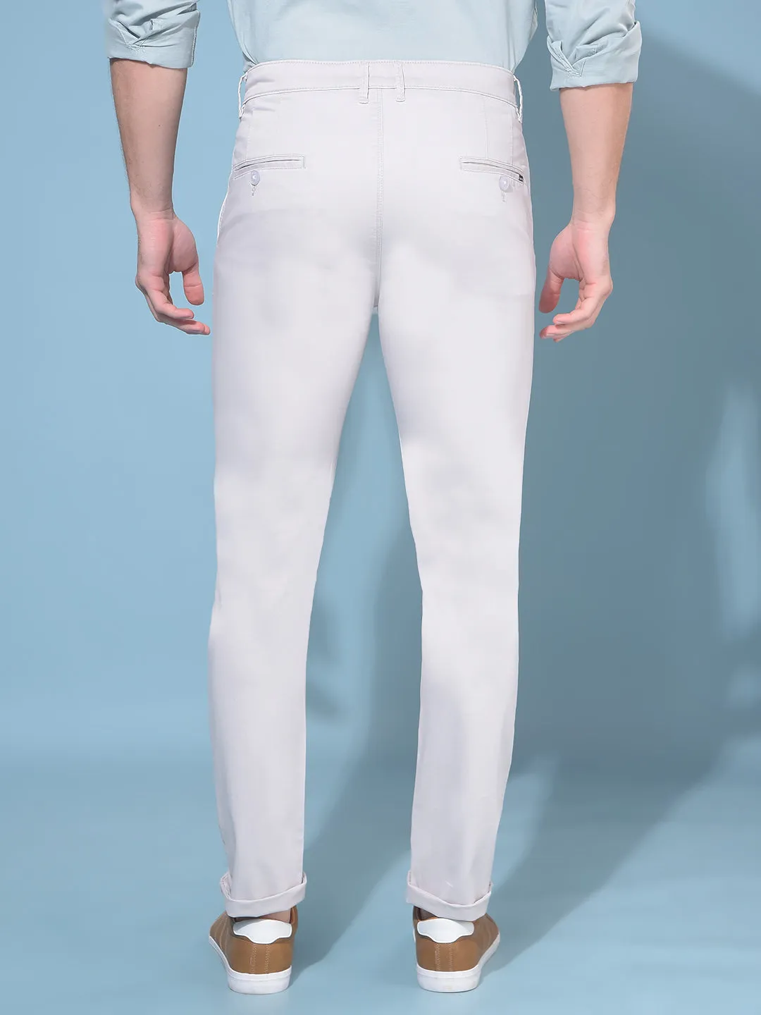 Beige Stretchable Trousers