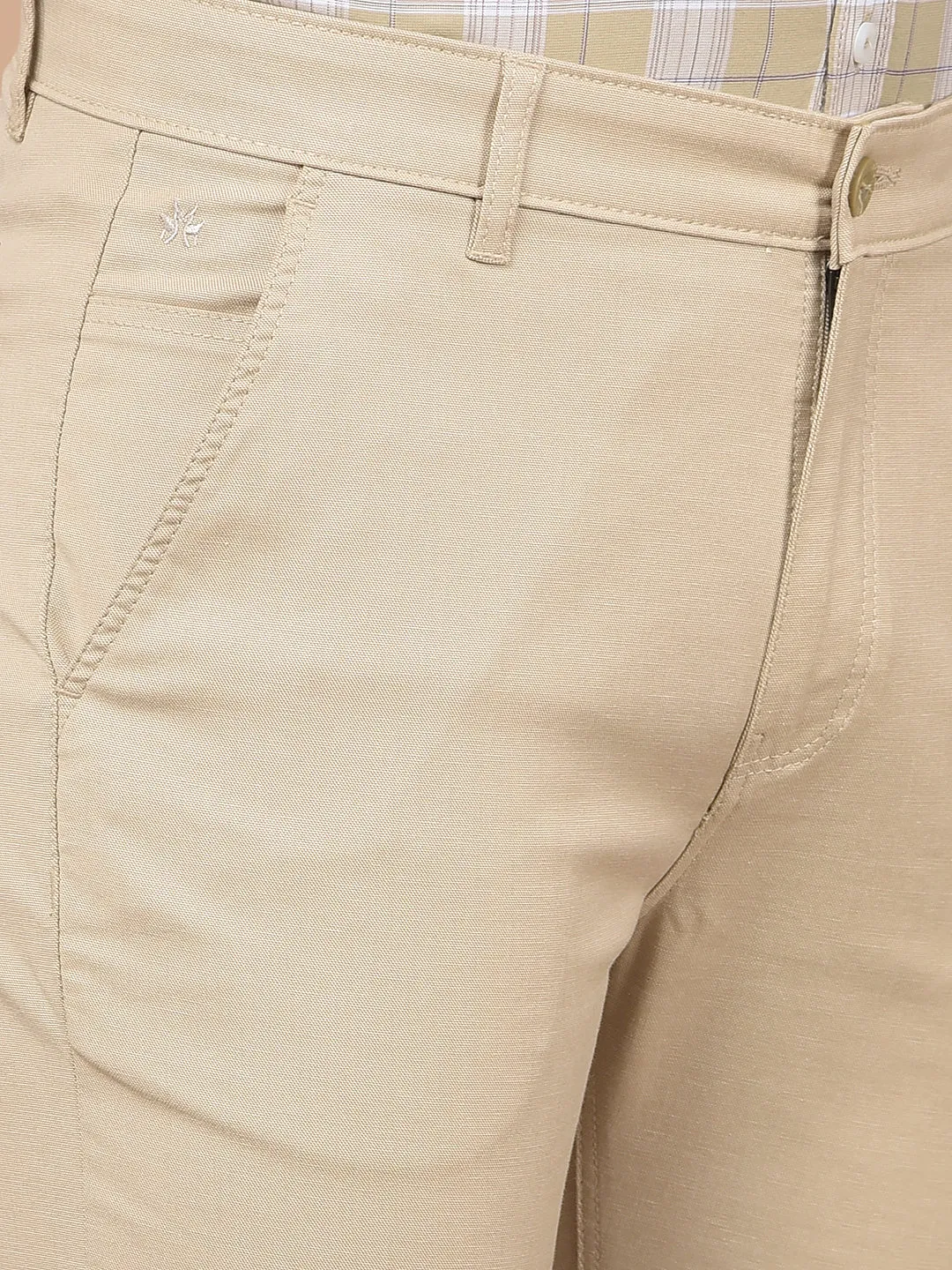 Beige Stretchable Trousers