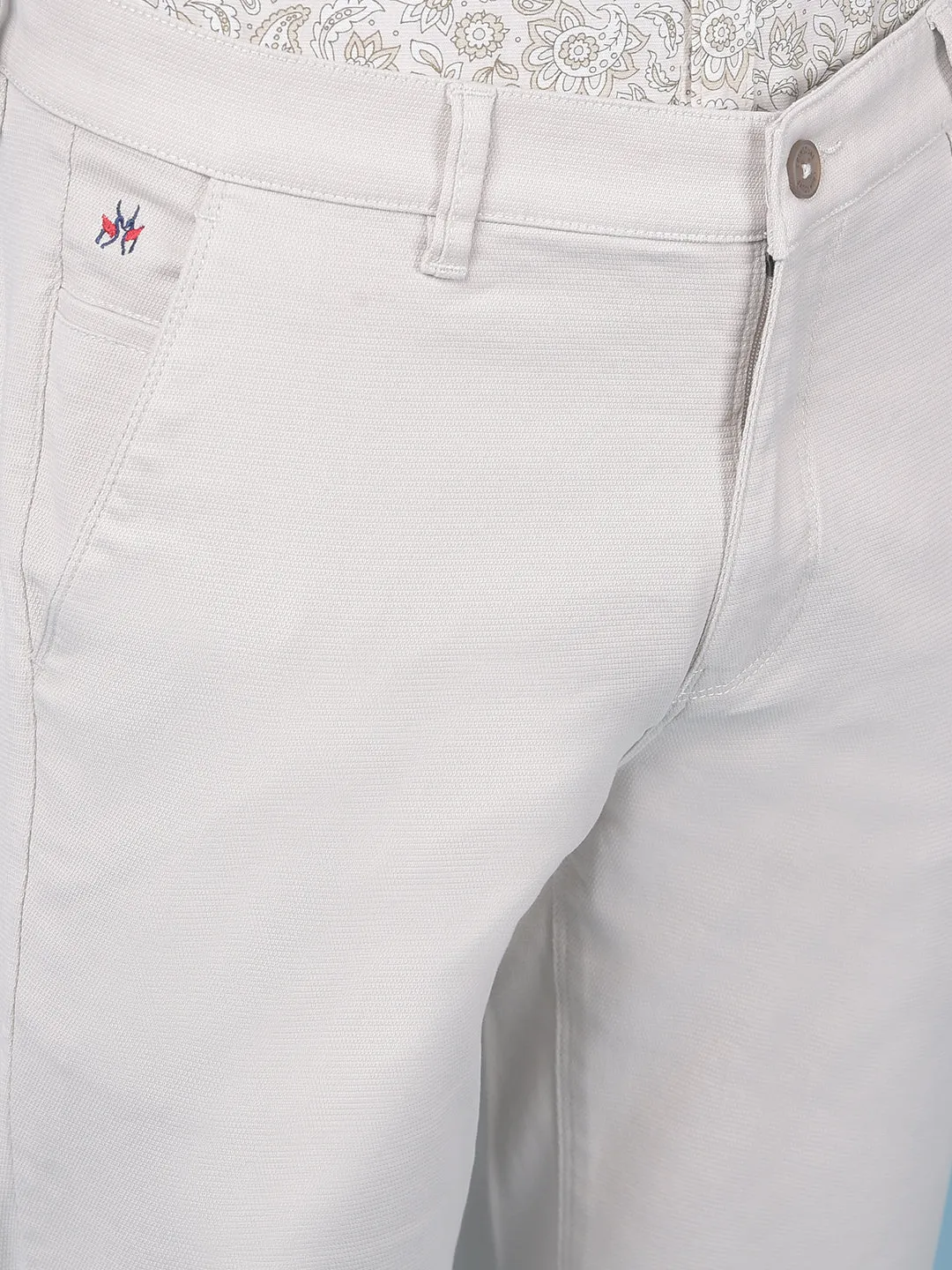 Beige Stretchable Trousers