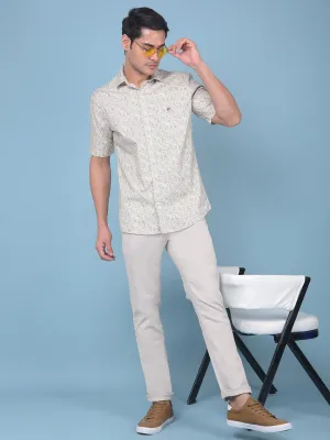 Beige Stretchable Trousers