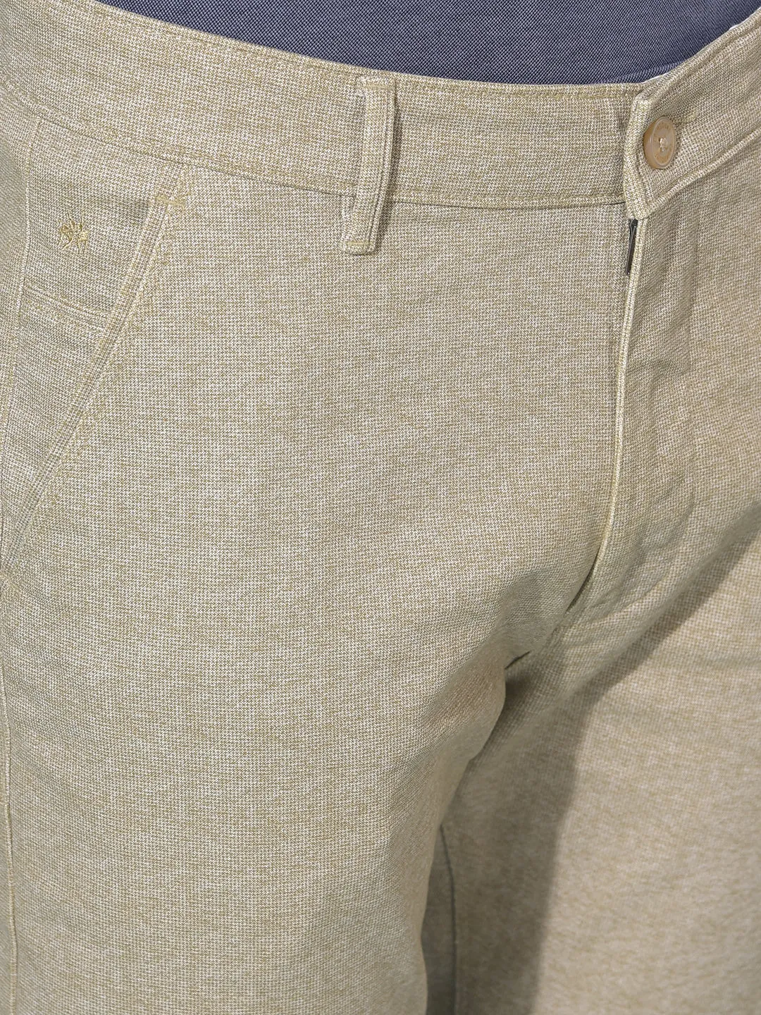 Beige Stretchable Trousers