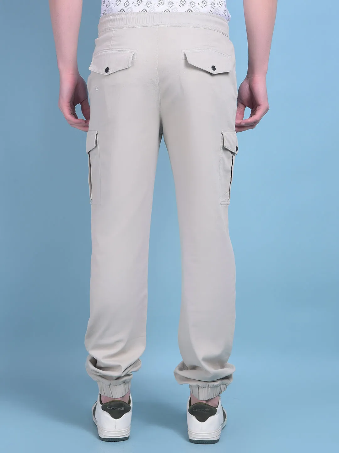 Beige Stretchable Trousers