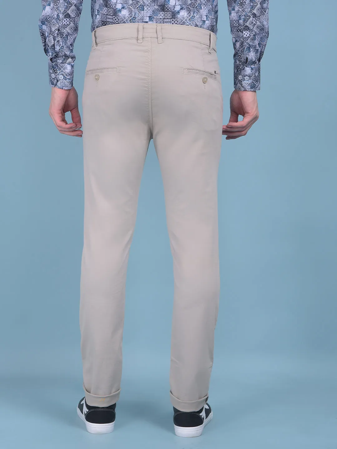 Beige Stretchable Trousers