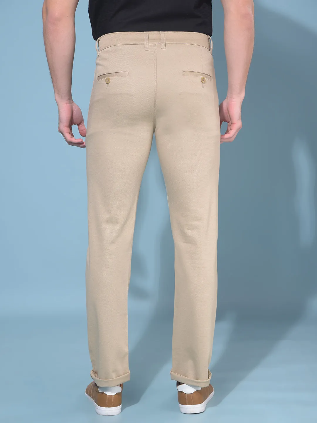 Beige Stretchable Trousers
