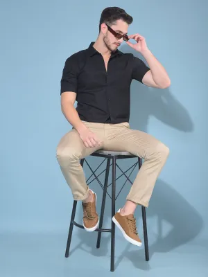 Beige Stretchable Trousers