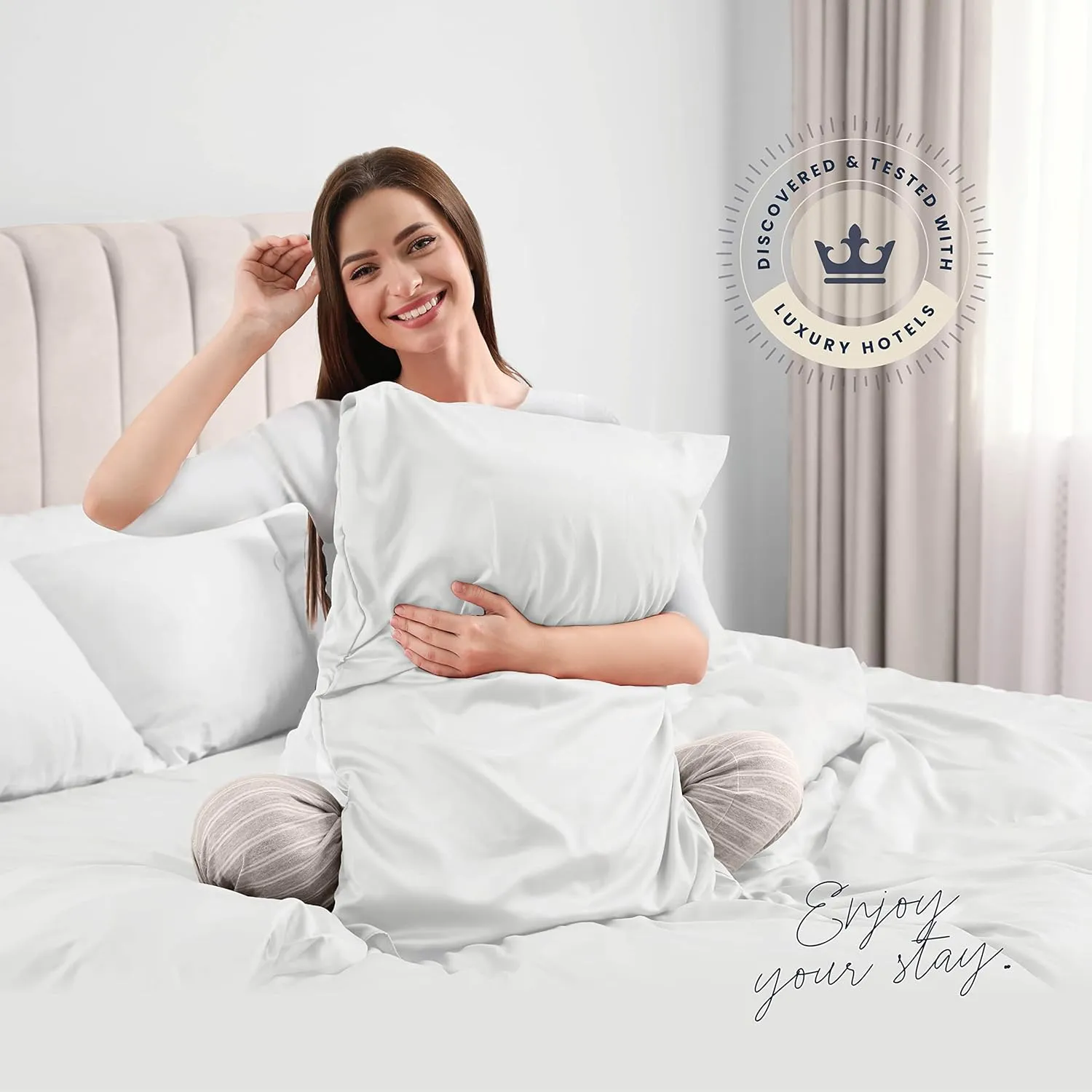 BELADOR Silky Soft Queen Sheet Set - 6 Piece White Bed Sheets for Queen Size Bed, Secure-Fit Deep Pocket Sheets with Elastic, Breathable Hotel Sheets & Pillowcase Set, Wrinkle Free Oeko-Tex Sheets
