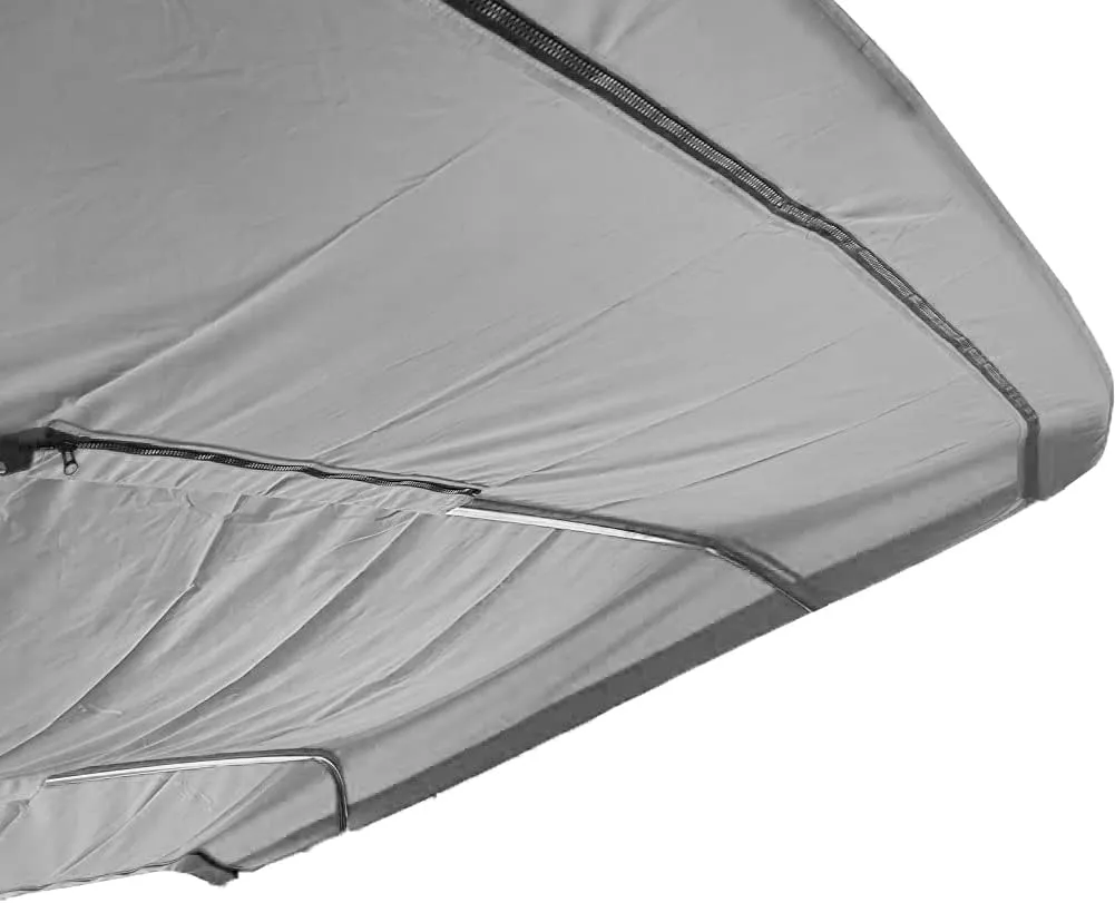 Bimini Top Replacement Canvas，3 Bow Bimini Tops Canvas Cover with Zipper Easy Install，Windproof Waterproof and UV-Proof Bimini Top Canvas Only No Frame (Light Grey, 3 Bow 6'L x 46" H x 67"-72" W)
