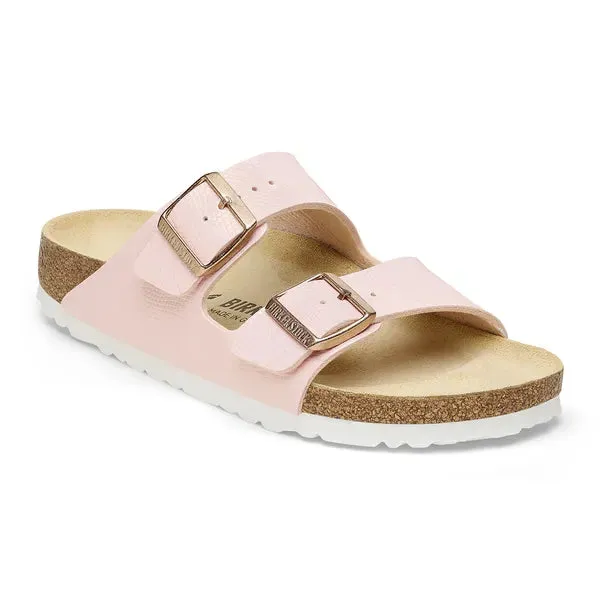 BIRKENSTOCK -ARIZONA-DOUBLE BUCKLE FLAT MULE - PINK REPTILE