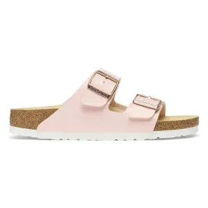 BIRKENSTOCK -ARIZONA-DOUBLE BUCKLE FLAT MULE - PINK REPTILE