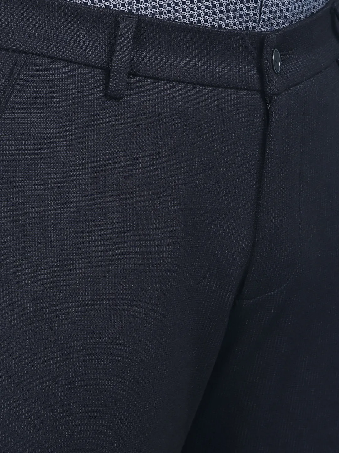 Black Printed Stretchable Trousers