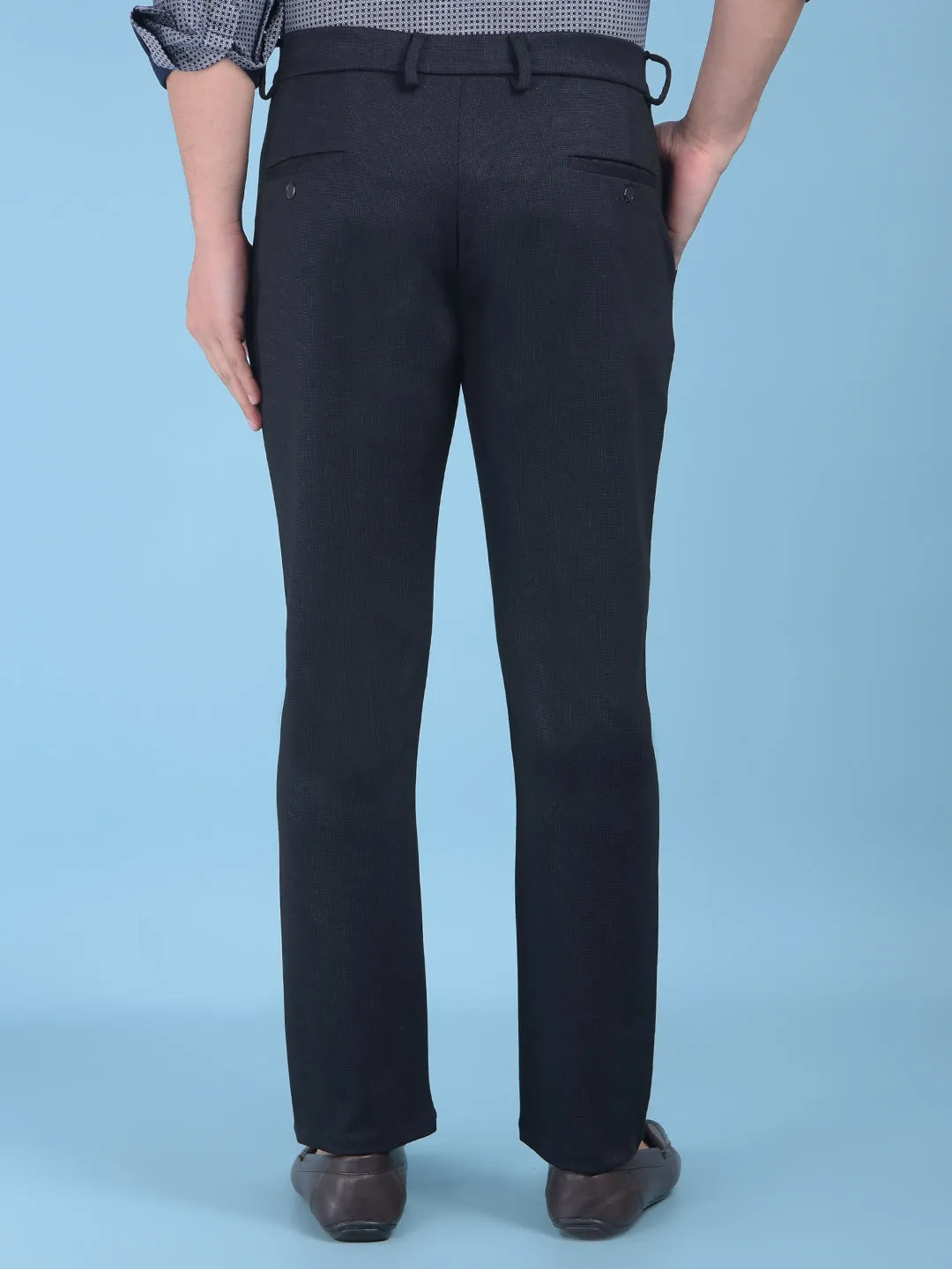 Black Printed Stretchable Trousers