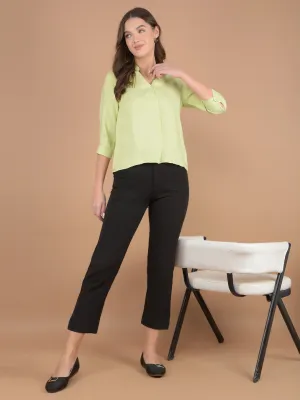 Black Straight Stretchable Trousers