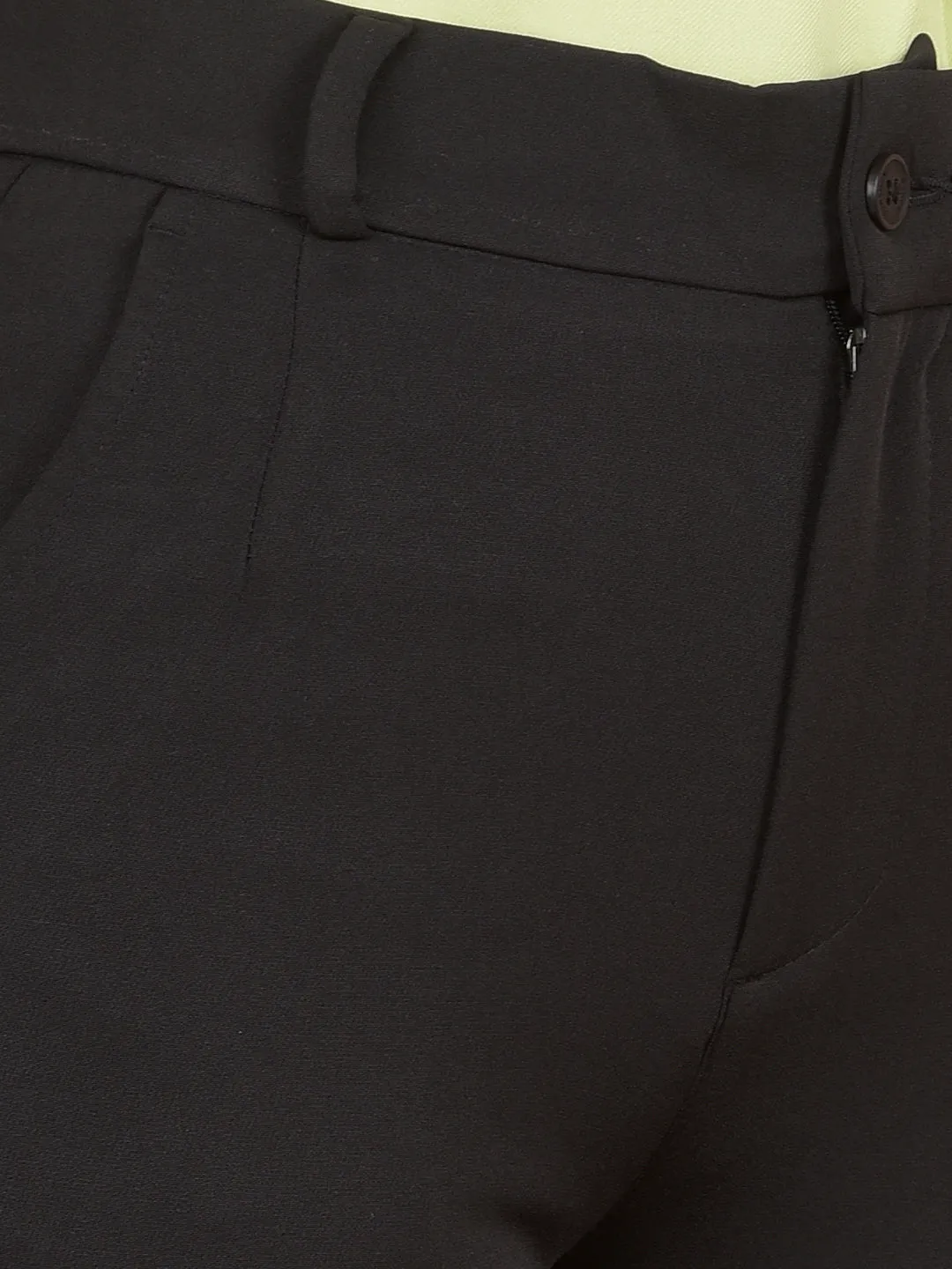 Black Straight Stretchable Trousers