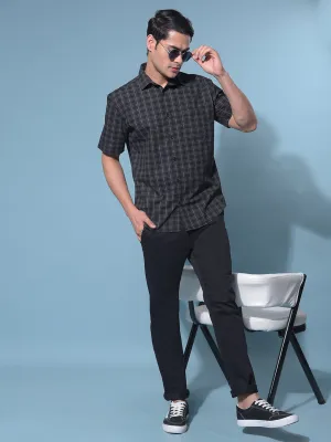 Black Stretchable Cotton Trousers