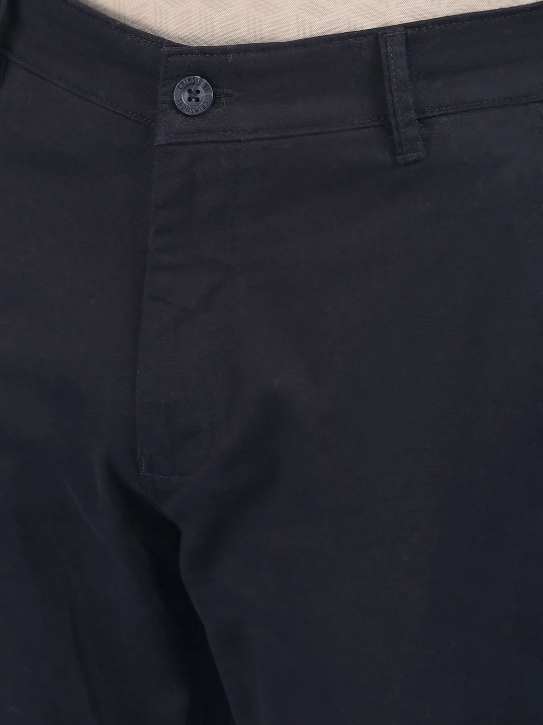 Black Stretchable Cotton Trousers