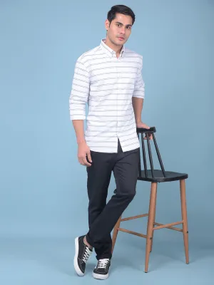 Black Stretchable Cotton Trousers