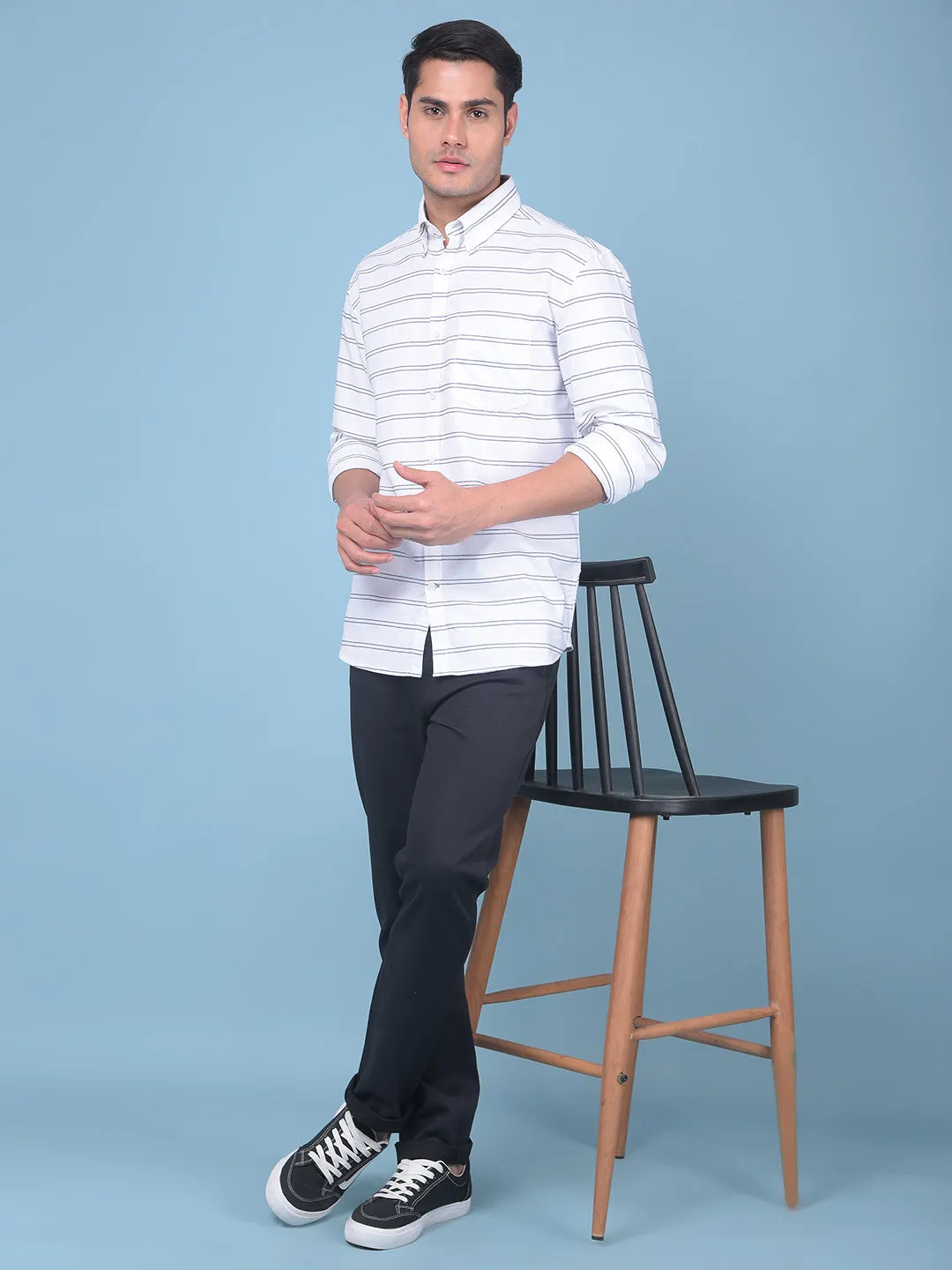 Black Stretchable Cotton Trousers