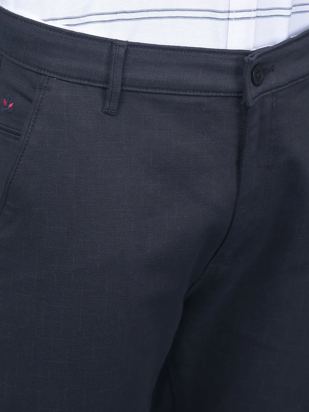 Black Stretchable Cotton Trousers