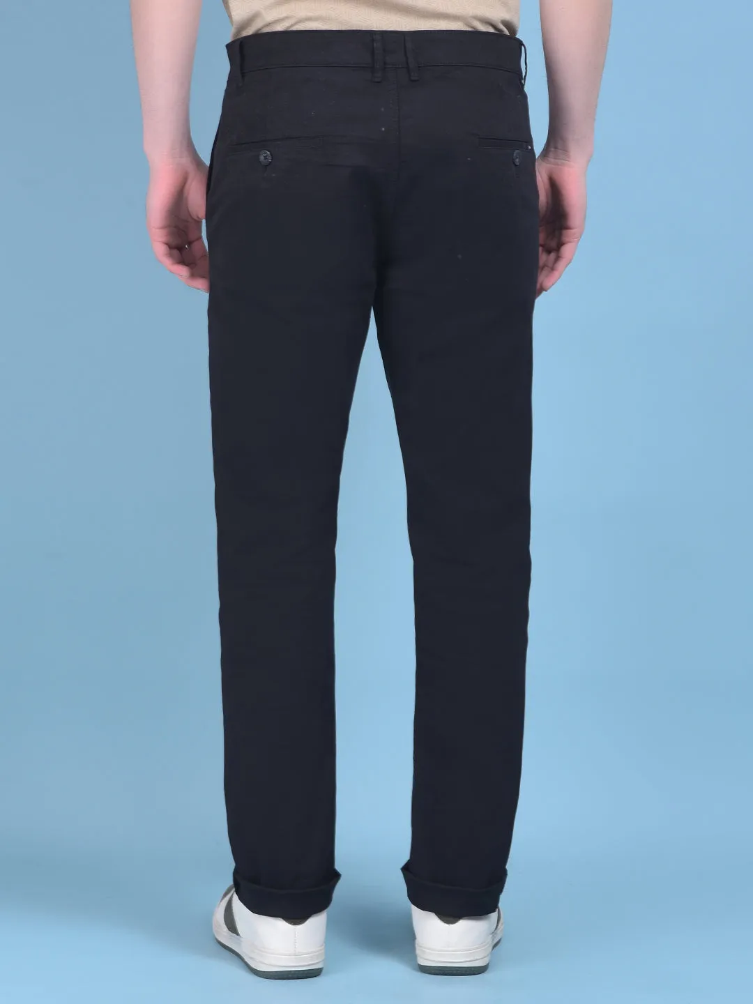 Black Stretchable Cotton Trousers