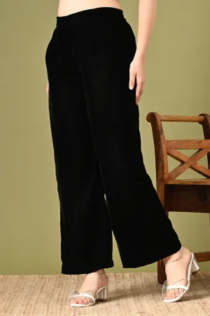 Black Stripe Straight Fit Trousers