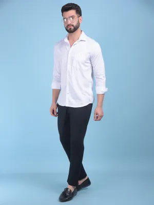 Blue Printed Stretchable Trousers