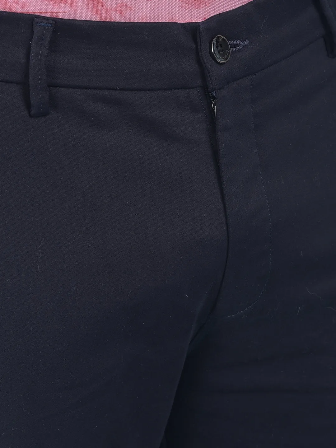 Blue Stretchable Cotton Trousers