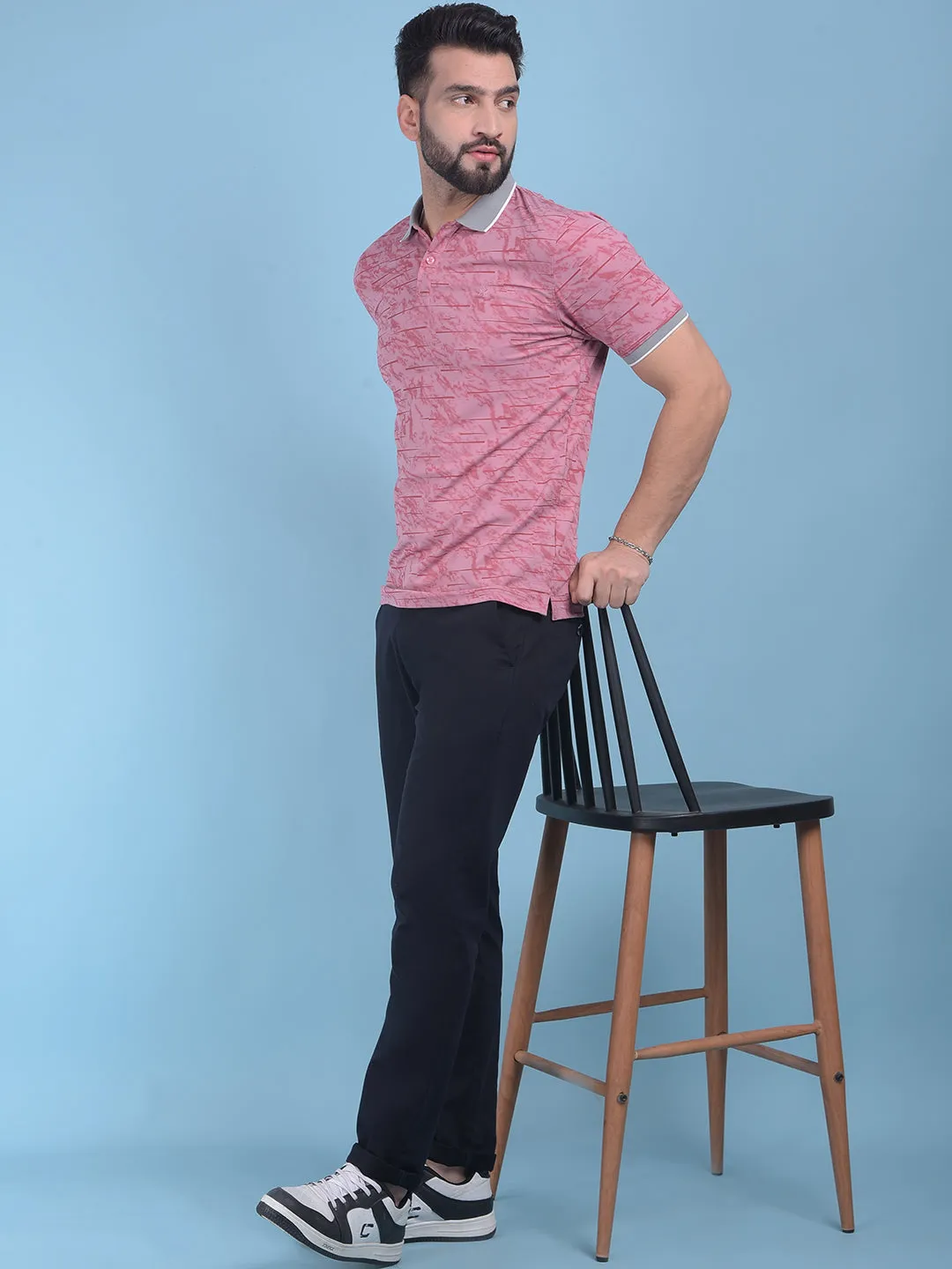 Blue Stretchable Cotton Trousers