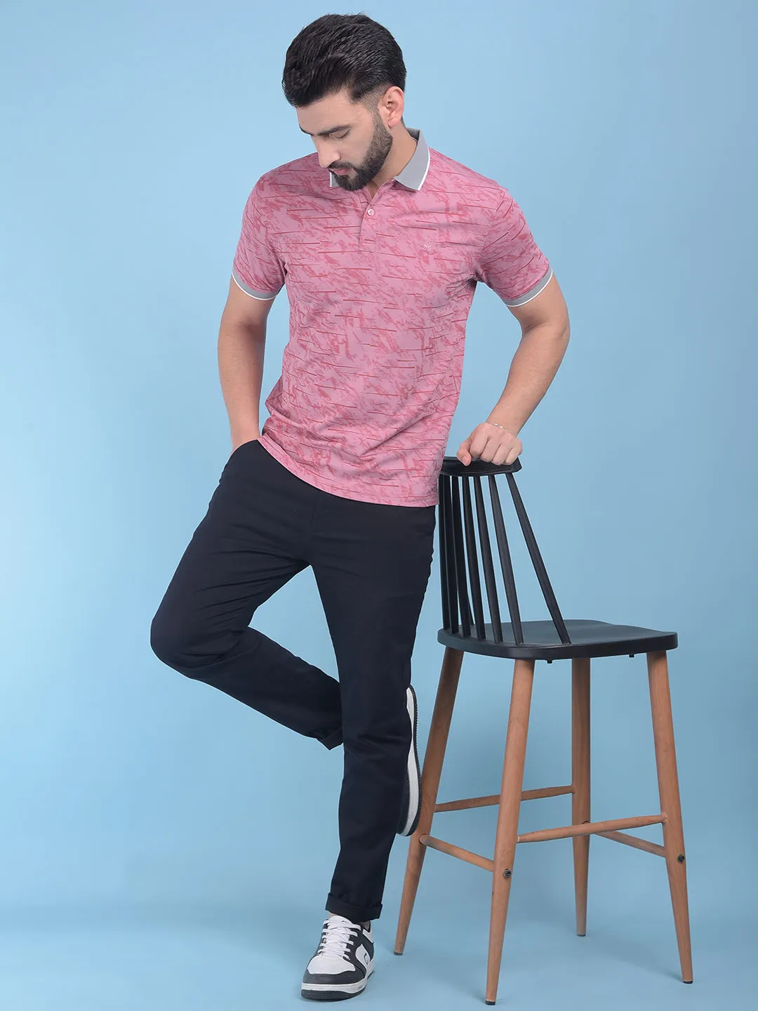 Blue Stretchable Cotton Trousers