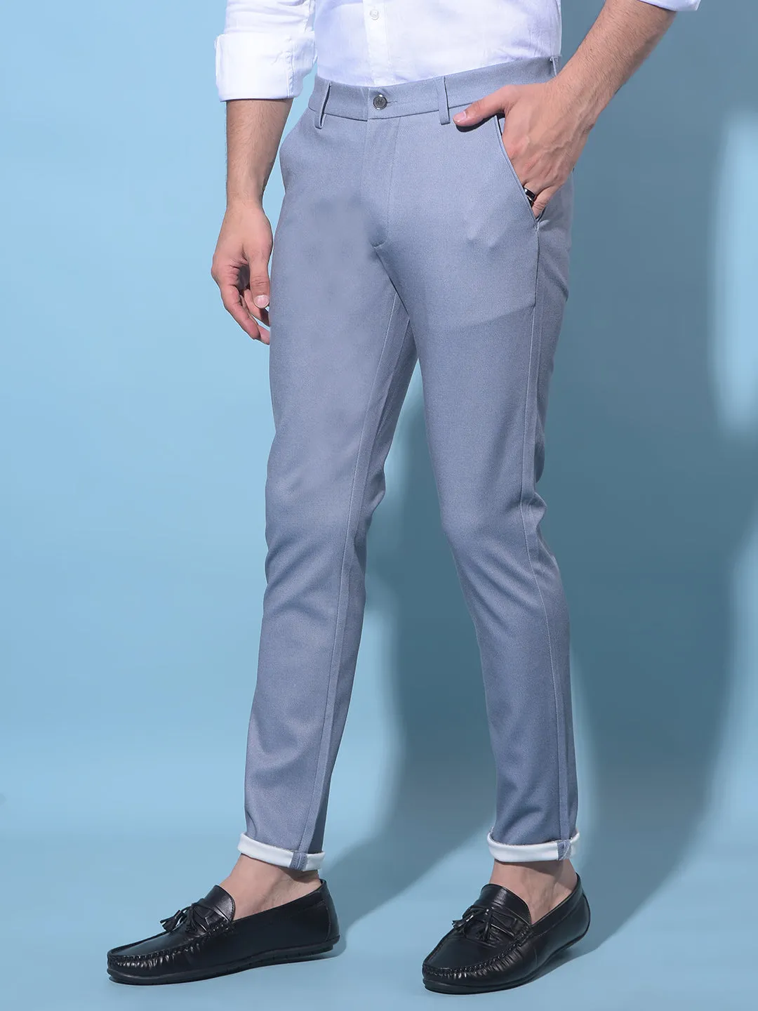 Blue Stretchable Trousers