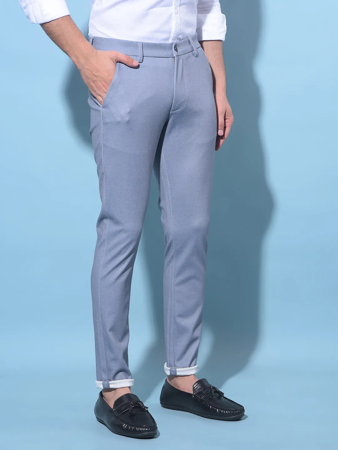 Blue Stretchable Trousers
