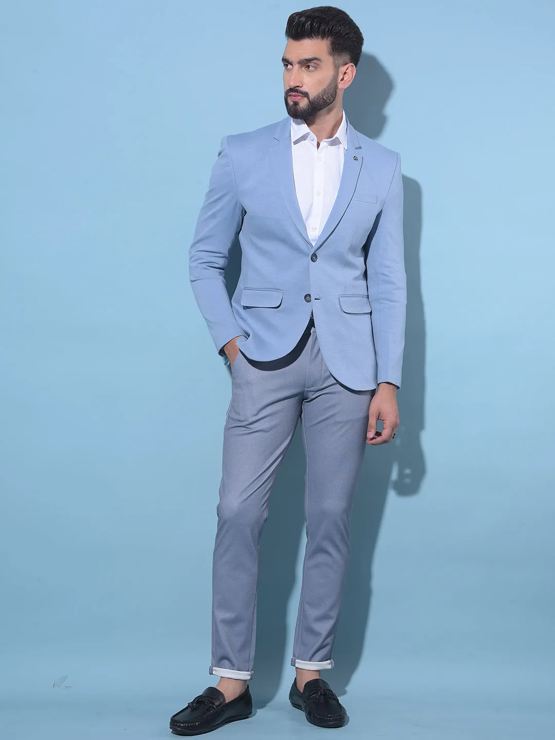 Blue Stretchable Trousers