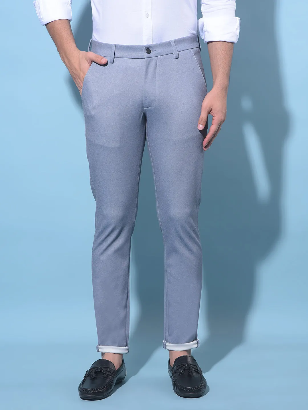 Blue Stretchable Trousers