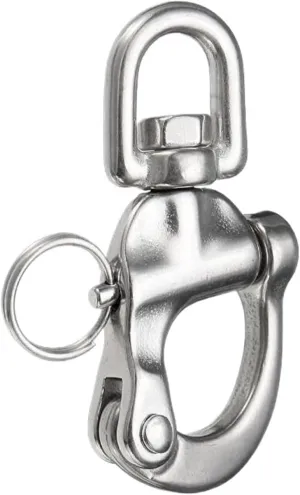 Boat 316 Stainless Steel 87mm Swivel Shackle Quick Release Eye Snap Hook for Anchor Yacht Hardware