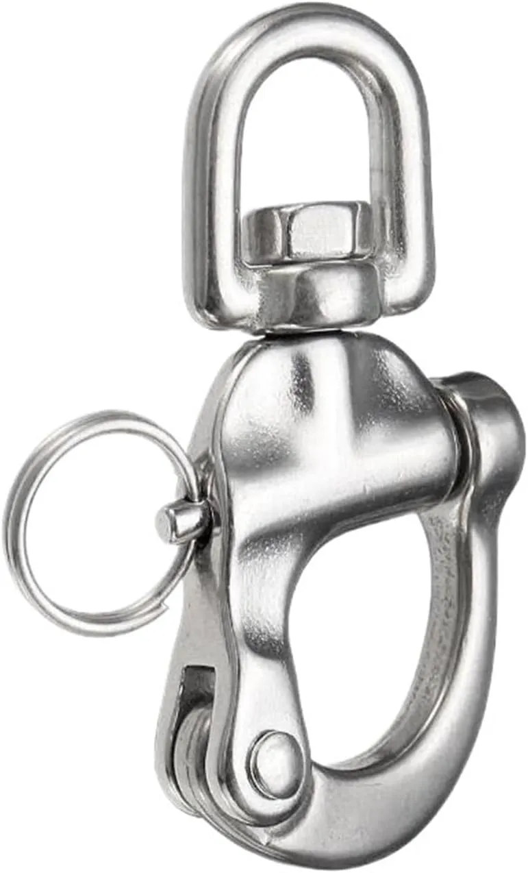 Boat 316 Stainless Steel 87mm Swivel Shackle Quick Release Eye Snap Hook for Anchor Yacht Hardware