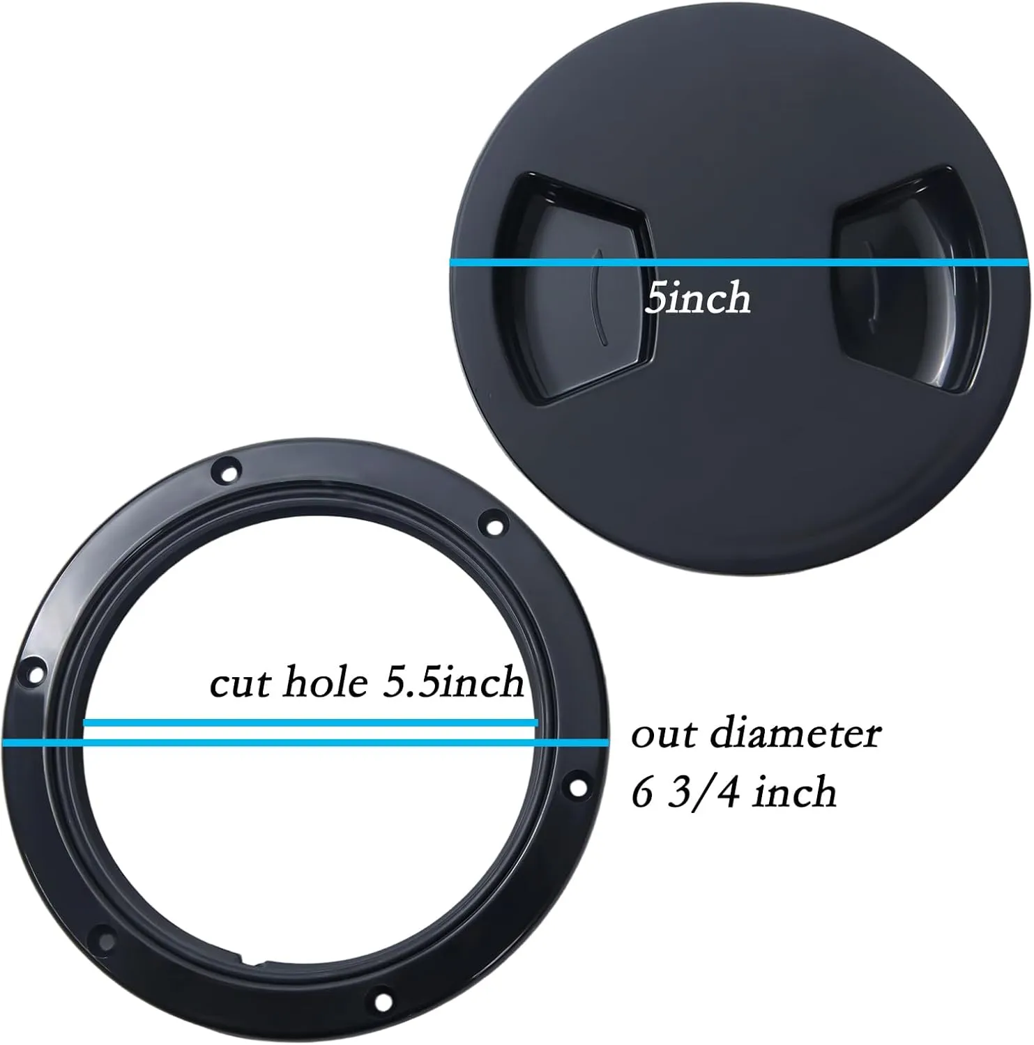 Boat 5 Inch Inspection Port Boat Access Seal Kayak Hatch Plus RV Marine Tight Hole Cover Lid